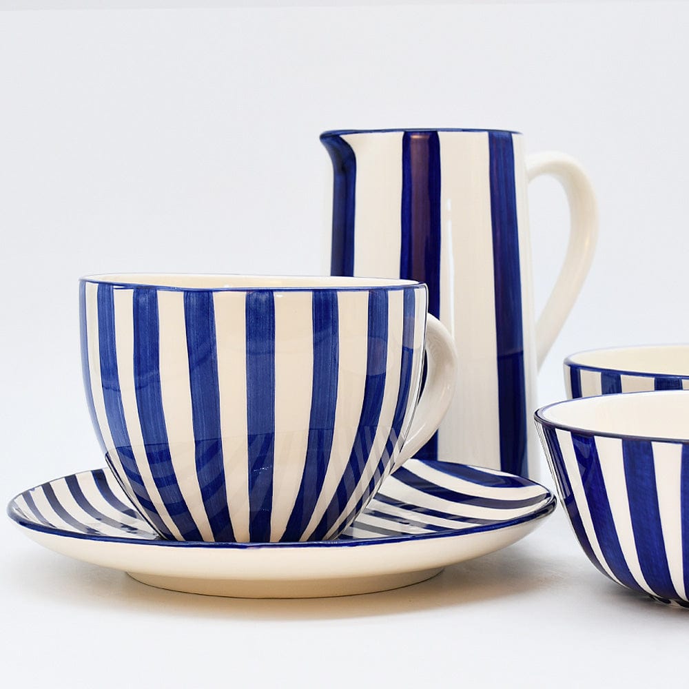 Grande tasse en porcelaine portugaise I Vente en ligne Grande tasse "Costa Nova Mar" - Bleue
