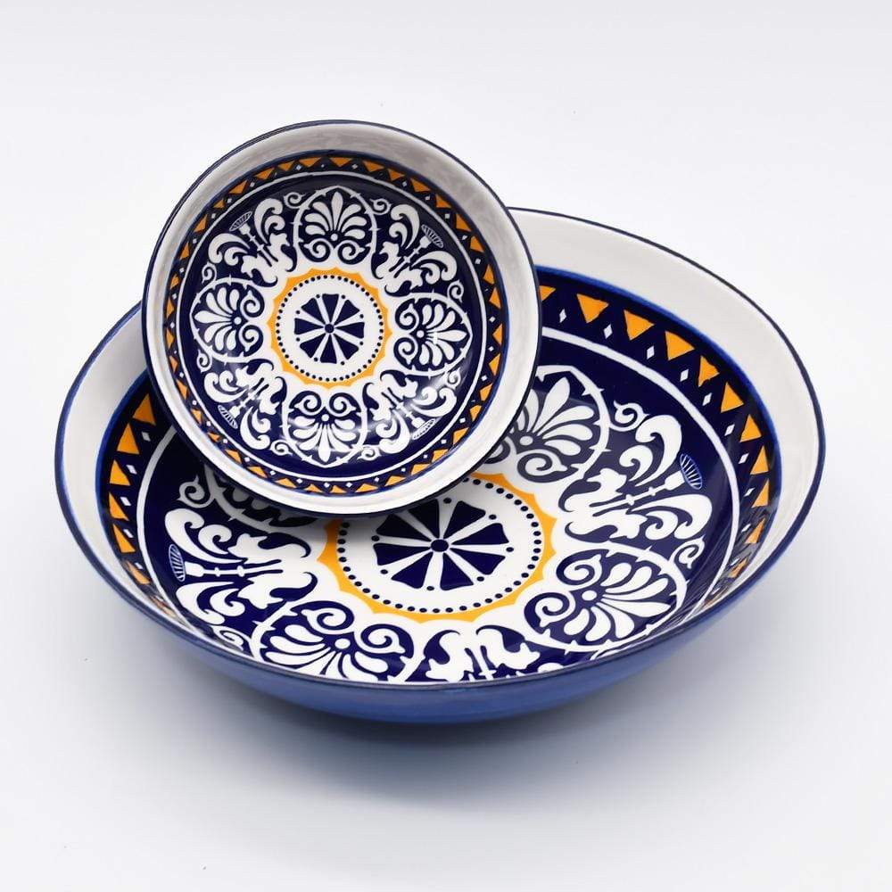 Assiette en céramique traditionnelle de Portugal I Bleue 25cm – Luisa Paixao